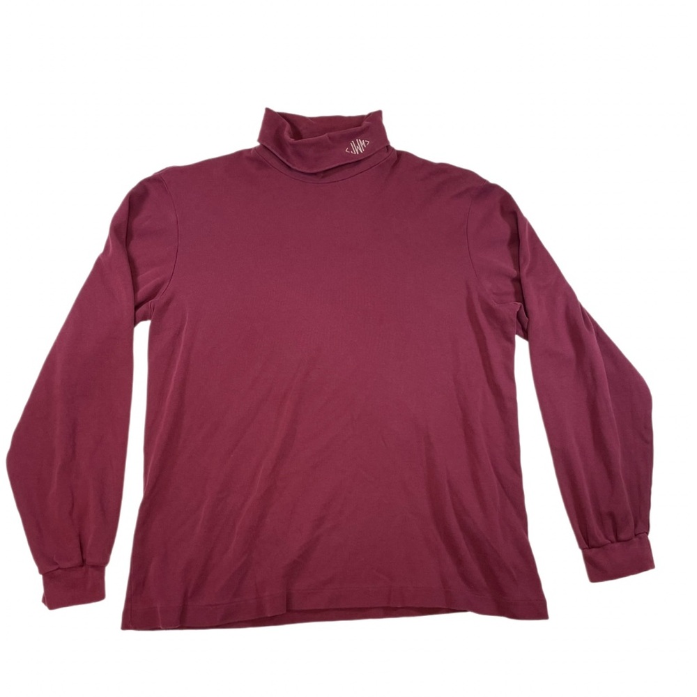 Lands' End Vintage Women's 100% Cotton Plum M 10-12 Monogram Turtleneck